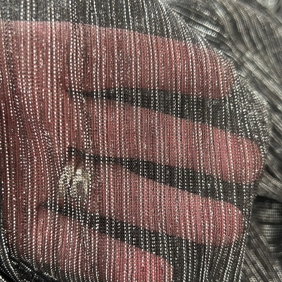 NWT Misa Los Angeles Black Silver Sheer Bodice Ruffled L/S Mini Dress Small - Picture 6 of 10